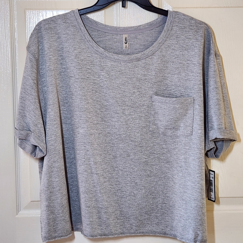 MTA Gray Short Sleeve Sweatshirt  With Pocket Sz 2X NWT